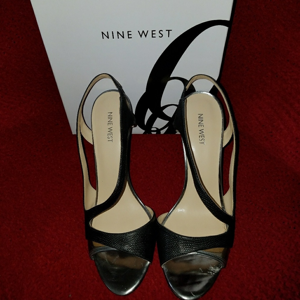 Nine West Asymmetrical Black Sandals